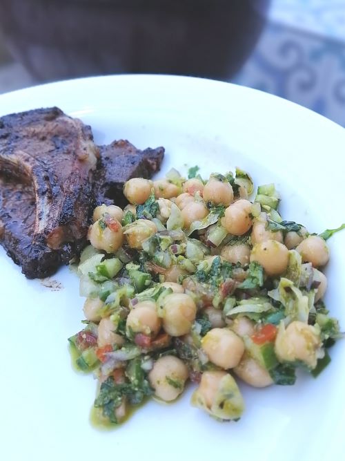 Minty Chickpea & Spinach Salad